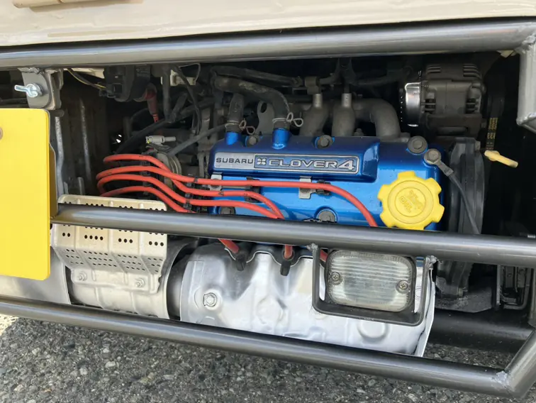 Subaru Sambar EN07 four-cylinder engine under the rear access panel